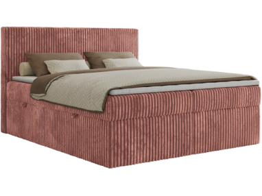 Łóżko kontynentalne TILIANO 200x200 - H3 - różowy, sztruks