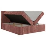 Łóżko kontynentalne TILIANO 200x200 - H3 - różowy, sztruks