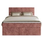 Łóżko kontynentalne TILIANO 160x200 - H4 - różowy, sztruks