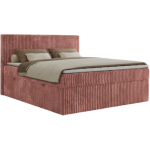 Łóżko kontynentalne TILIANO 180x200 - H4 - różowy, sztruks