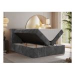 Łóżko kontynentalne TILIANO 140x200 - H3 - szary, sztruks