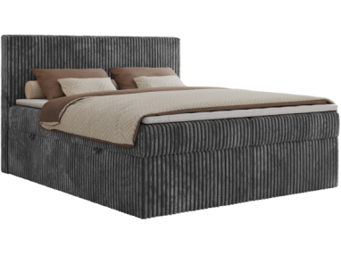 Łóżko kontynentalne TILIANO 180x200 - H3 - szary, sztruks