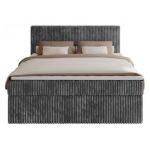 Łóżko kontynentalne TILIANO 140x200 - H4 - szary, sztruks
