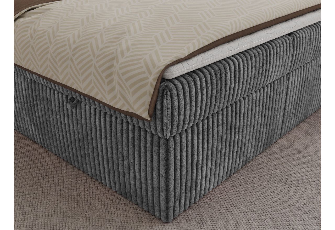 Łóżko kontynentalne TILIANO 180x200 - H4 - szary, sztruks