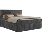 Łóżko kontynentalne TILIANO 200x200 - H4 - szary, sztruks