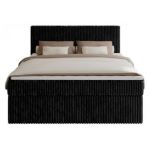 Łóżko kontynentalne TILIANO 160x200 - H3 - czarny, sztruks