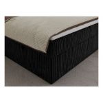 Łóżko kontynentalne TILIANO 200x200 - H4 - czarny, sztruks