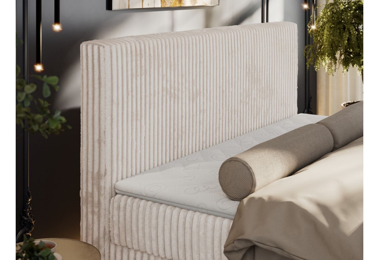 Łóżko kontynentalne TILIANO DUO 140x200 - H3 - beżowy, sztruks