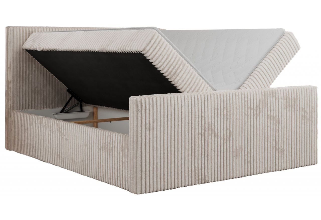 Łóżko kontynentalne TILIANO DUO 160x200 - H3 - beżowy, sztruks