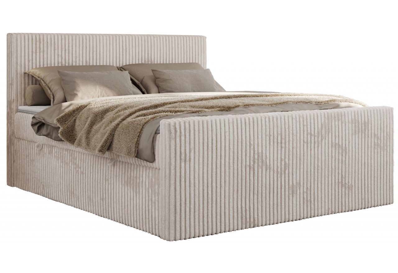 Łóżko kontynentalne TILIANO DUO 200x200 - H3 - beżowy, sztruks