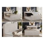 Łóżko kontynentalne TILIANO DUO 160x200 - H4 - beżowy, sztruks