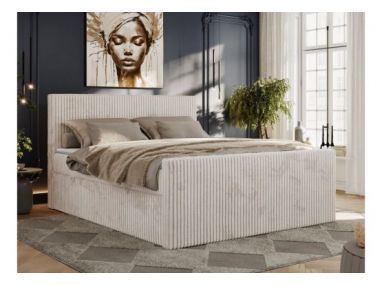 Łóżko kontynentalne TILIANO DUO 180x200 - H4 - beżowy, sztruks