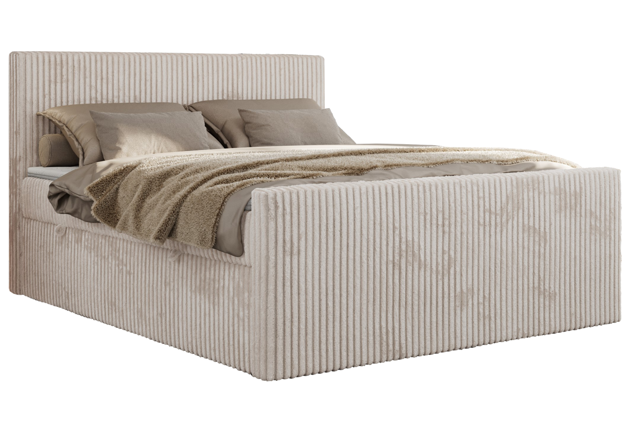 Łóżko kontynentalne TILIANO DUO 180x200 - H4 - beżowy, sztruks