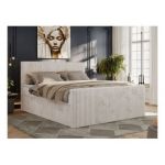 Łóżko kontynentalne TILIANO DUO 200x200 - H4 - beżowy, sztruks