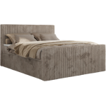 Łóżko kontynentalne TILIANO DUO 180x200 - H4 - jasnobrązowy, sztruks