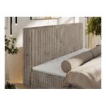 Łóżko kontynentalne TILIANO DUO 200x200 - H4 - jasnobrązowy, sztruks