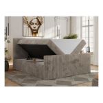 Łóżko kontynentalne TILIANO DUO 200x200 - H4 - jasnobrązowy, sztruks