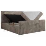 Łóżko kontynentalne TILIANO DUO 200x200 - H4 - jasnobrązowy, sztruks