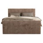 Łóżko kontynentalne TILIANO DUO 160x200 - H4 - brązowy, sztruks