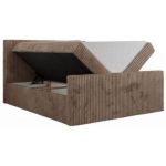 Łóżko kontynentalne TILIANO DUO 160x200 - H4 - brązowy, sztruks