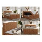 Łóżko kontynentalne TILIANO DUO 160x200 - H3 - pomarańczowy, sztruks