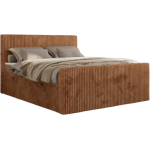 Łóżko kontynentalne TILIANO DUO 200x200 - H3 - pomarańczowy, sztruks