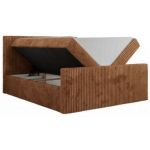 Łóżko kontynentalne TILIANO DUO 200x200 - H4 - pomarańczowy, sztruks