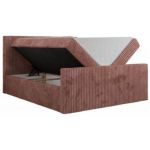 Łóżko kontynentalne TILIANO DUO 140x200 - H3 - różowy, sztruks