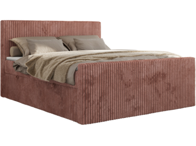 Łóżko kontynentalne TILIANO DUO 160x200 - H3 - różowy, sztruks