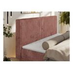Łóżko kontynentalne TILIANO DUO 200x200 - H3 - różowy, sztruks