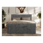 Łóżko kontynentalne TILIANO DUO 200x200 - H3 - szary, sztruks