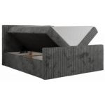 Łóżko kontynentalne TILIANO DUO 200x200 - H3 - szary, sztruks