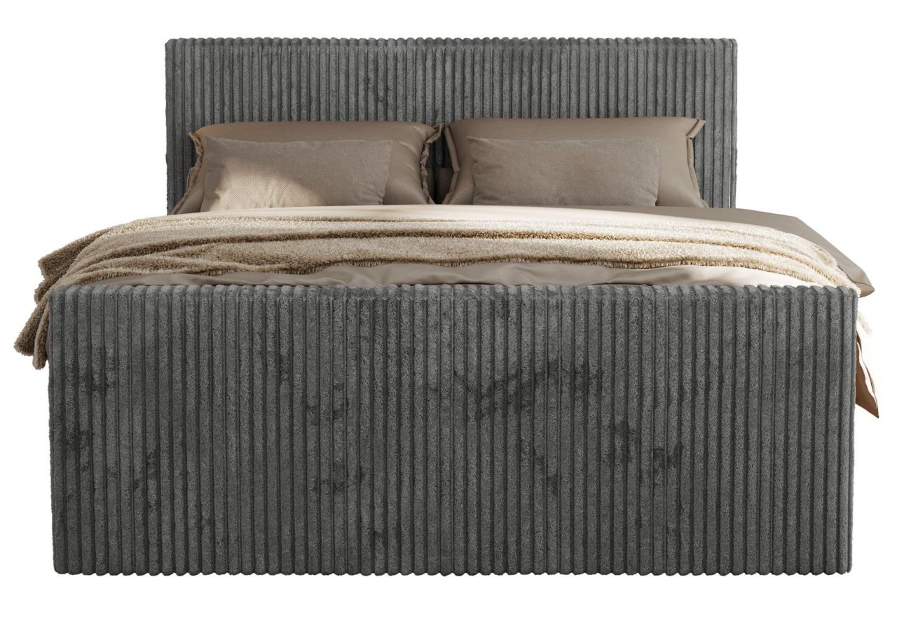 Łóżko kontynentalne TILIANO DUO 160x200 - H4 - szary, sztruks