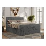 Łóżko kontynentalne TILIANO DUO 180x200 - H4 - szary, sztruks