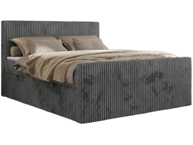 Łóżko kontynentalne TILIANO DUO 200x200 - H4 - szary, sztruks