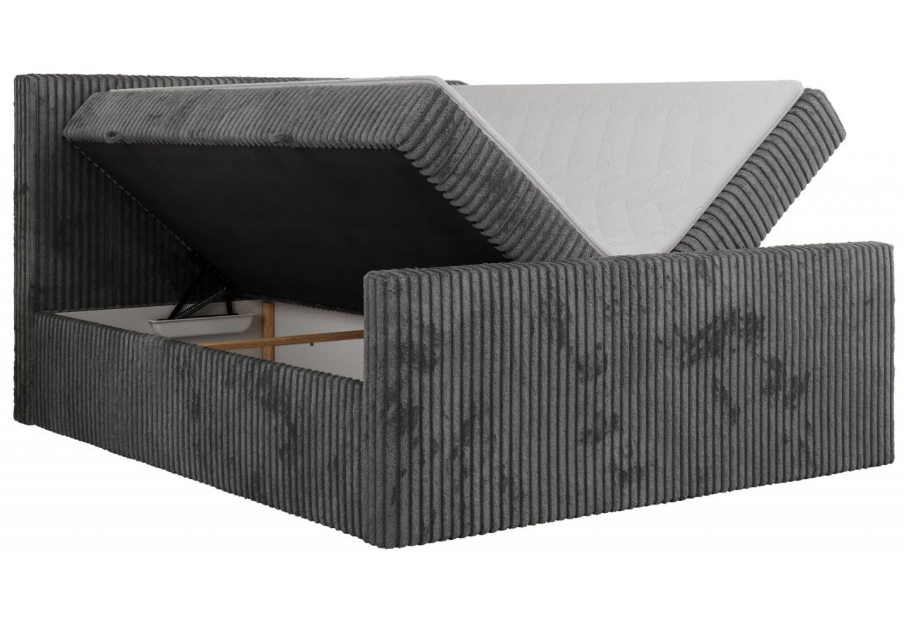 Łóżko kontynentalne TILIANO DUO 200x200 - H4 - szary, sztruks