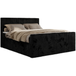 Łóżko kontynentalne TILIANO DUO 180x200 - H3 - czarny, sztruks
