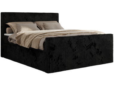 Łóżko kontynentalne TILIANO DUO 180x200 - H4 - czarny, sztruks