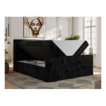 Łóżko kontynentalne TILIANO DUO 200x200 - H4 - czarny, sztruks