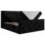 Łóżko kontynentalne TILIANO DUO 200x200 - H4 - czarny, sztruks