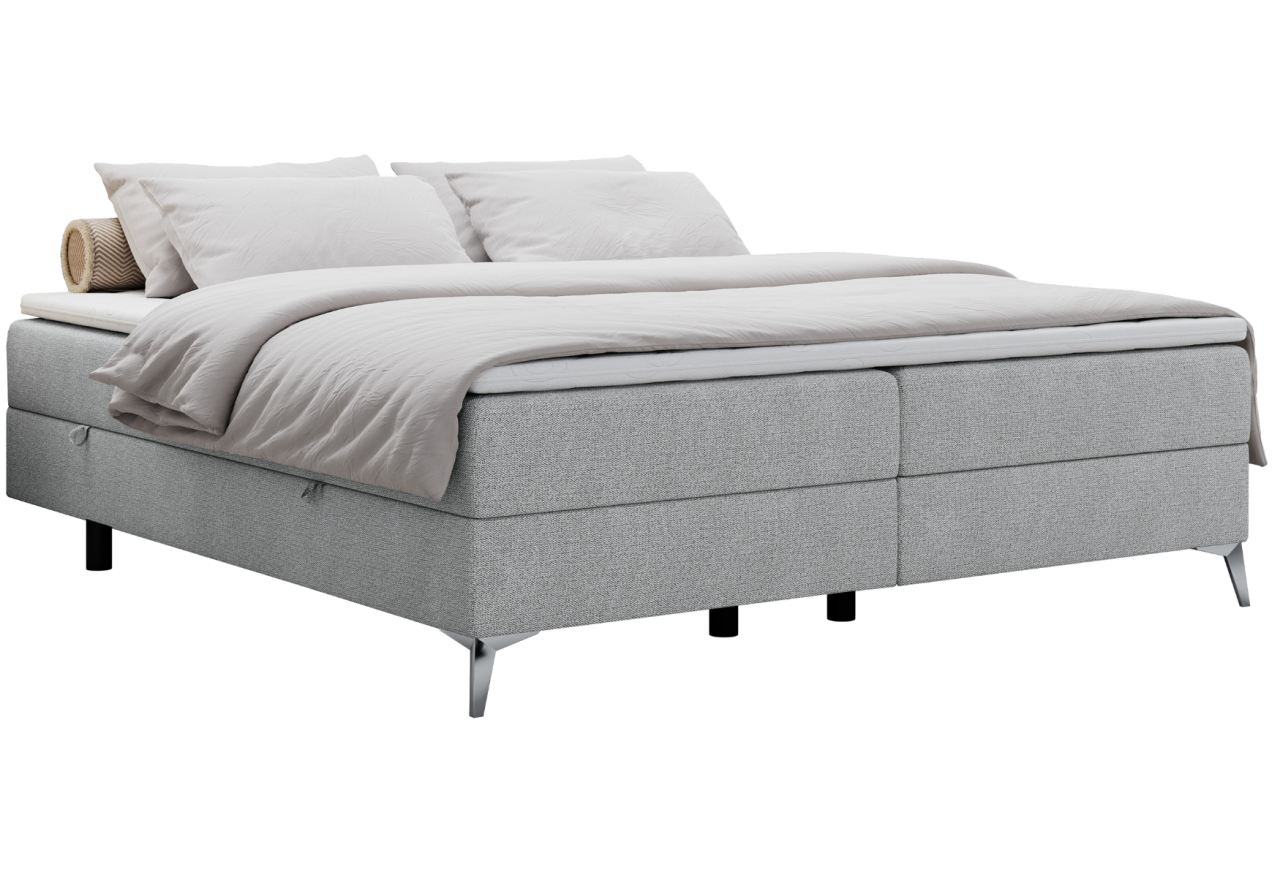 Łóżko kontynentalne bez wezgłowia LESS 120x200 - H3 - jasnoszary, struktura