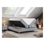 Łóżko kontynentalne bez wezgłowia LESS 120x200 - H3 - jasnoszary, struktura