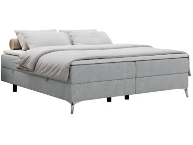 Łóżko kontynentalne bez wezgłowia LESS 160x200 - H4 - jasnoszary, struktura