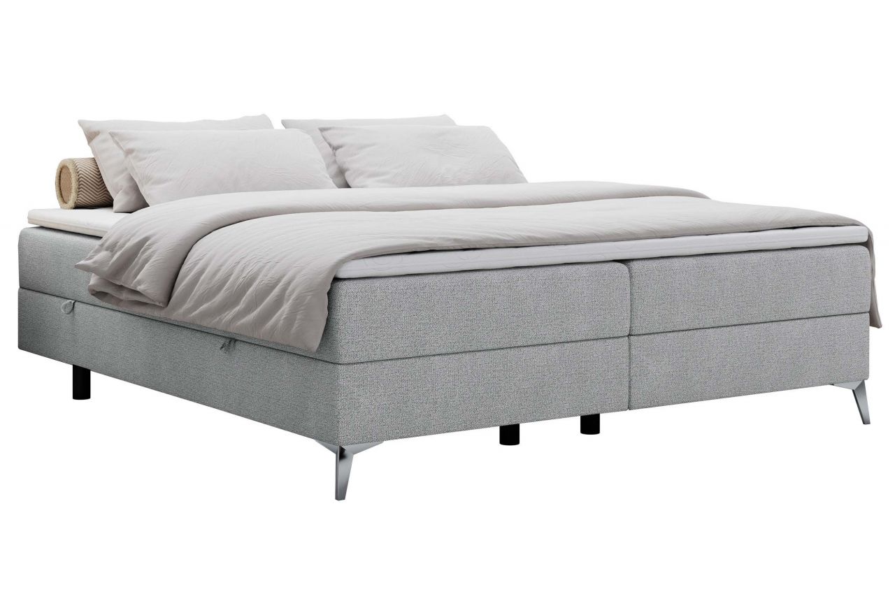 Łóżko kontynentalne bez wezgłowia LESS 180x200 - H4 - jasnoszary, struktura