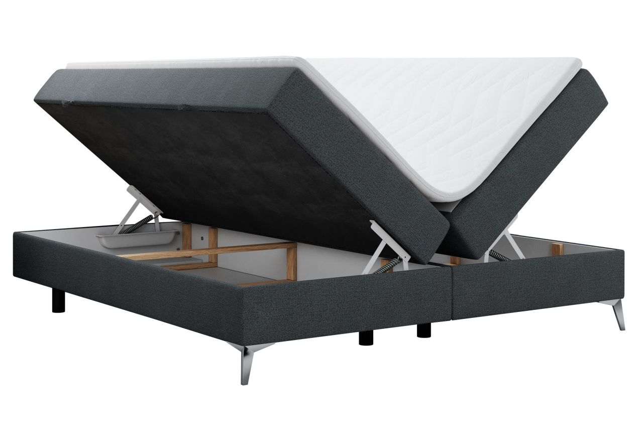 Łóżko kontynentalne bez wezgłowia LESS 140x200 - H3 - ciemnoszary, struktura