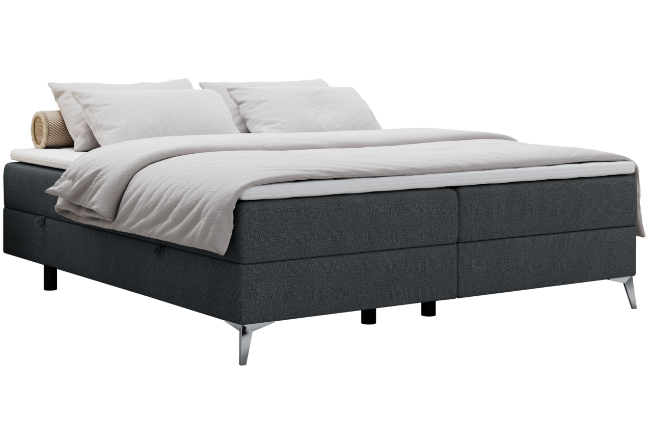 Łóżko kontynentalne bez wezgłowia LESS 180x200 - H3 - ciemnoszary, struktura