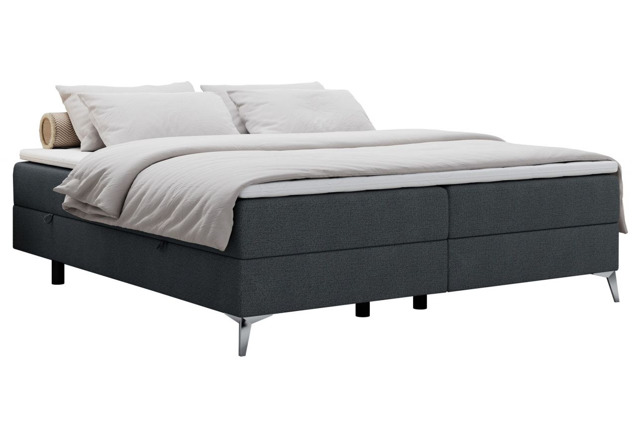 Łóżko kontynentalne bez wezgłowia LESS 180x200 - H3 - ciemnoszary, struktura