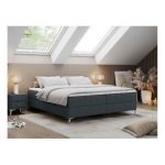 Łóżko kontynentalne bez wezgłowia LESS 120x200 - H4 - ciemnoszary, struktura