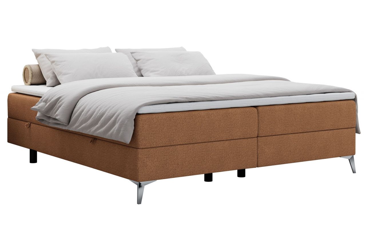 Łóżko kontynentalne bez wezgłowia LESS 120x200 - H4 - pomarańczowy, struktura