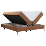 Łóżko kontynentalne bez wezgłowia LESS 120x200 - H4 - pomarańczowy, struktura